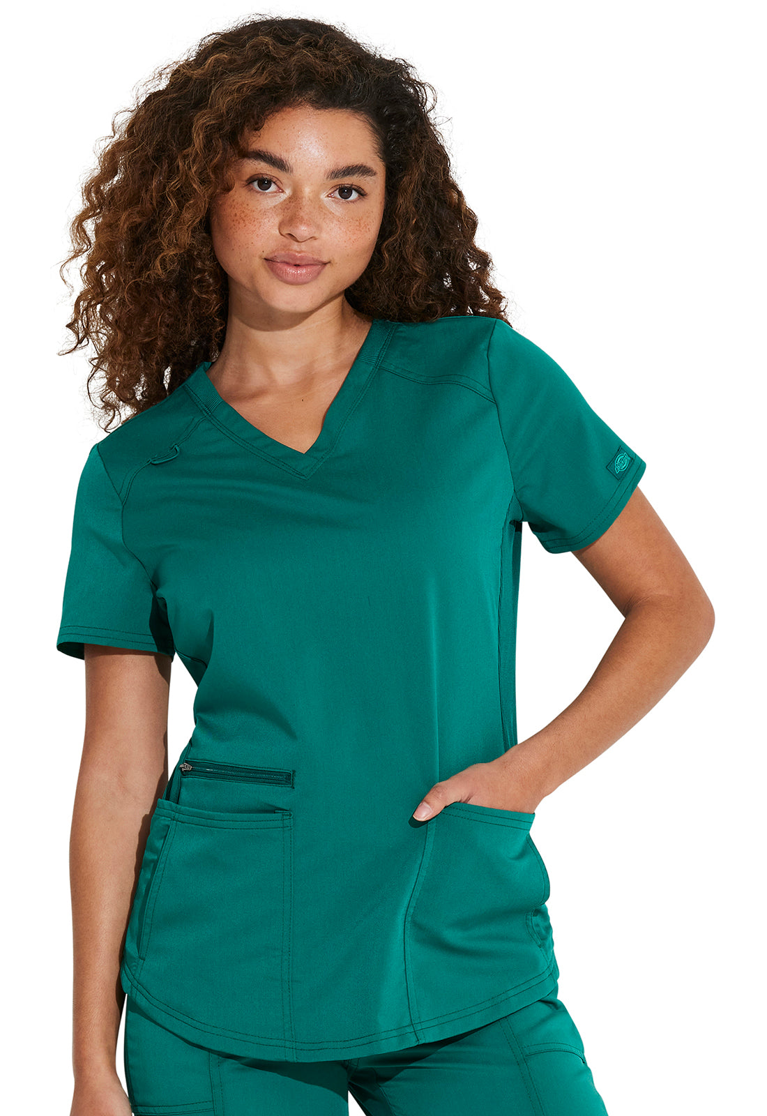 Women's V-Neck Top - Hunter Green
